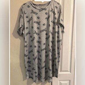 Juicy Couture Gray women’s gown / sleep shirt, Crown Logo SZ 1X, like new, soft